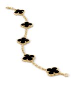 VAN CLEEF AND ARPELS 18k Vintage Alhambra long bracelet, 5 motifs - Image 3