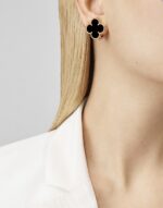 VAN CLEEF AND ARPELS 18k Magic Alhambra earrings, 2 motifs, onyx - Image 4