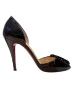 CHRISTIAN LOUBOUTIN Black Patent Leather Peep Toes EU37.5