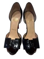 CHRISTIAN LOUBOUTIN Black Patent Leather Peep Toes EU37.5 - Image 2