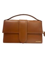 JACQUEMUS Le Bambinou Cognac Leather Bag
